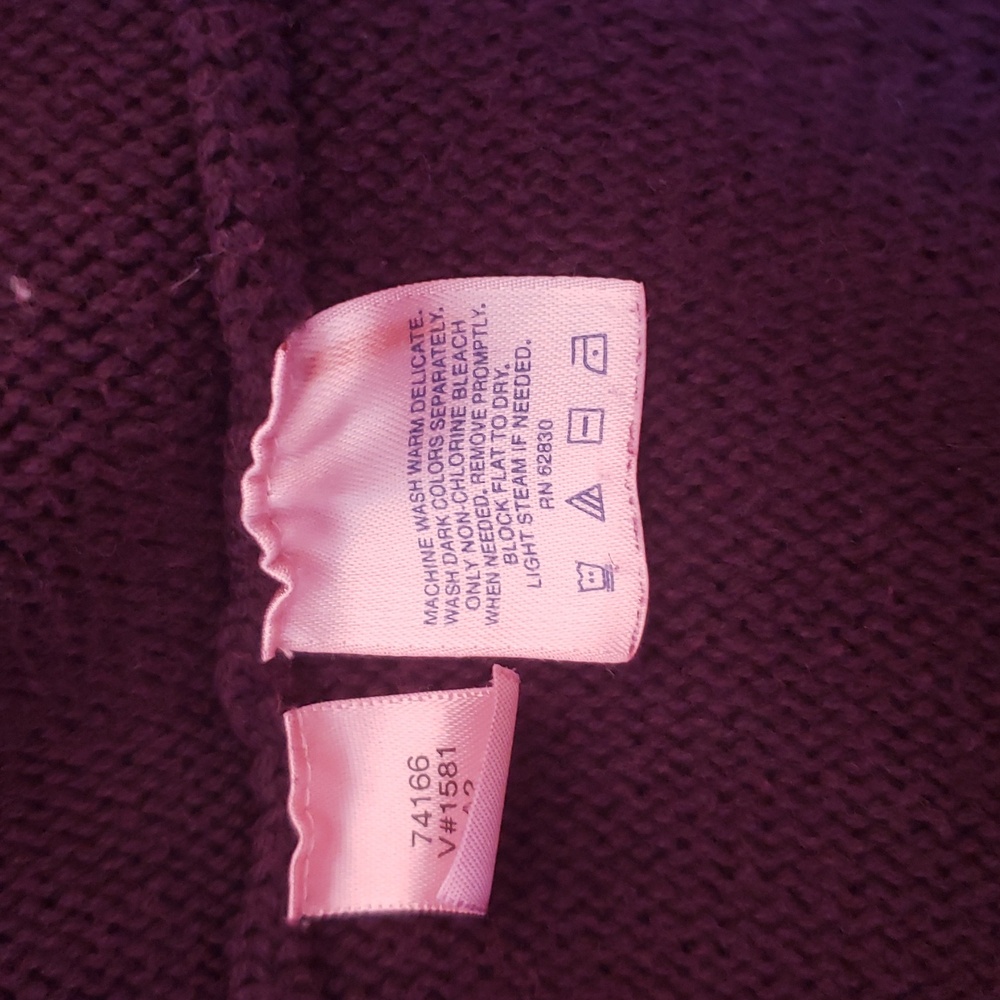 Lands' End Deep Purple Cotton Sweater - Picture 3 of 5